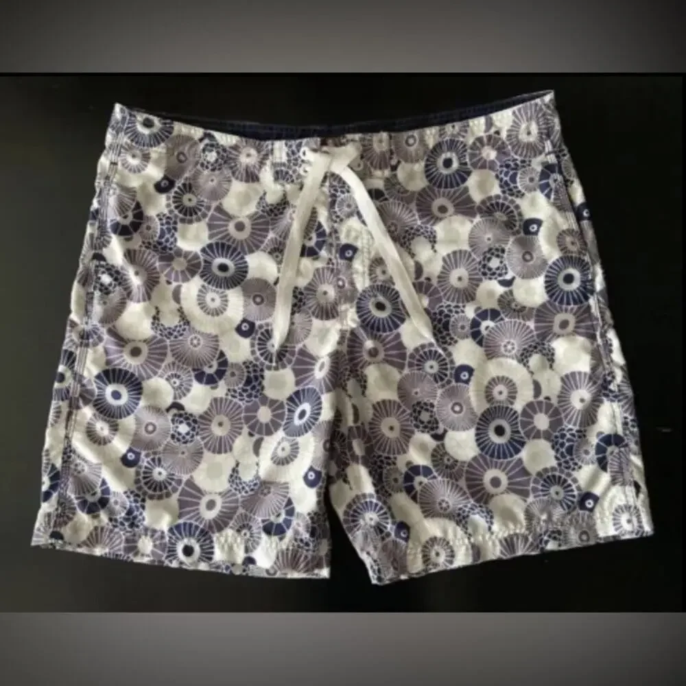 REYN SPOONER Japanese Umbrella Design 19” Swim Shorts sz 38 | Purple/Blue/White